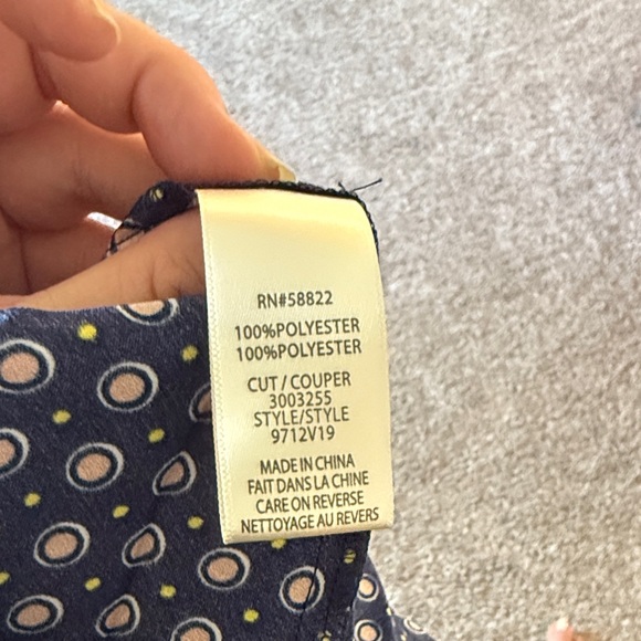 Max Studio Navy and Multi Color Dots A-Line Skirt - Picture 6 of 6